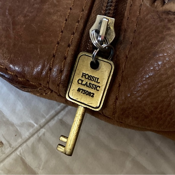 Vintage Fossil tan /brown leather shoulder bag75082 (b83) - Picture 9 of 17